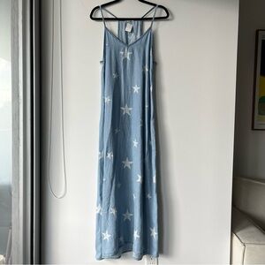 Made in Italy Cotton Maxi Long Dress Sz 6 Artsy Beach Summer Vacation Boho Stars